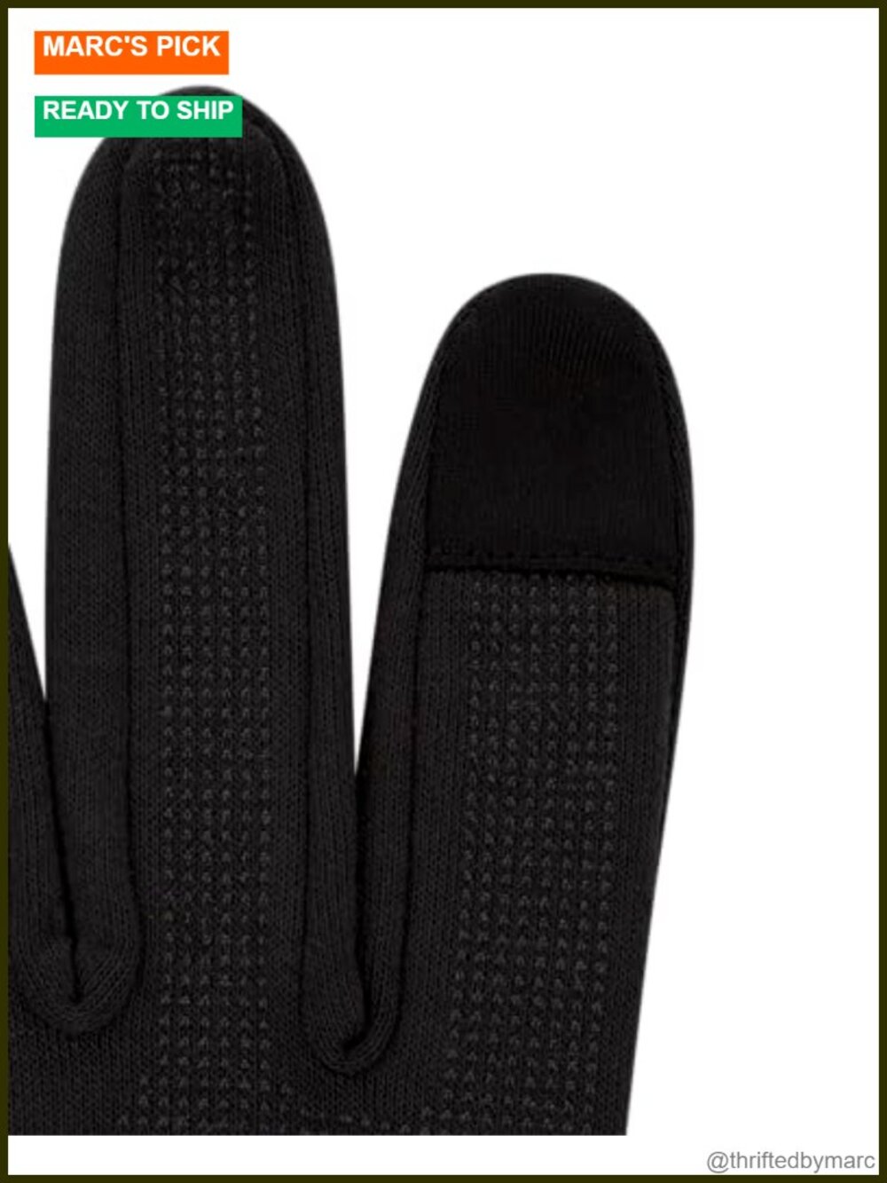 Merino Wool Running Gloves with Touchscreen Fingertips, No-Slip Grip, - Picture 4 of 6